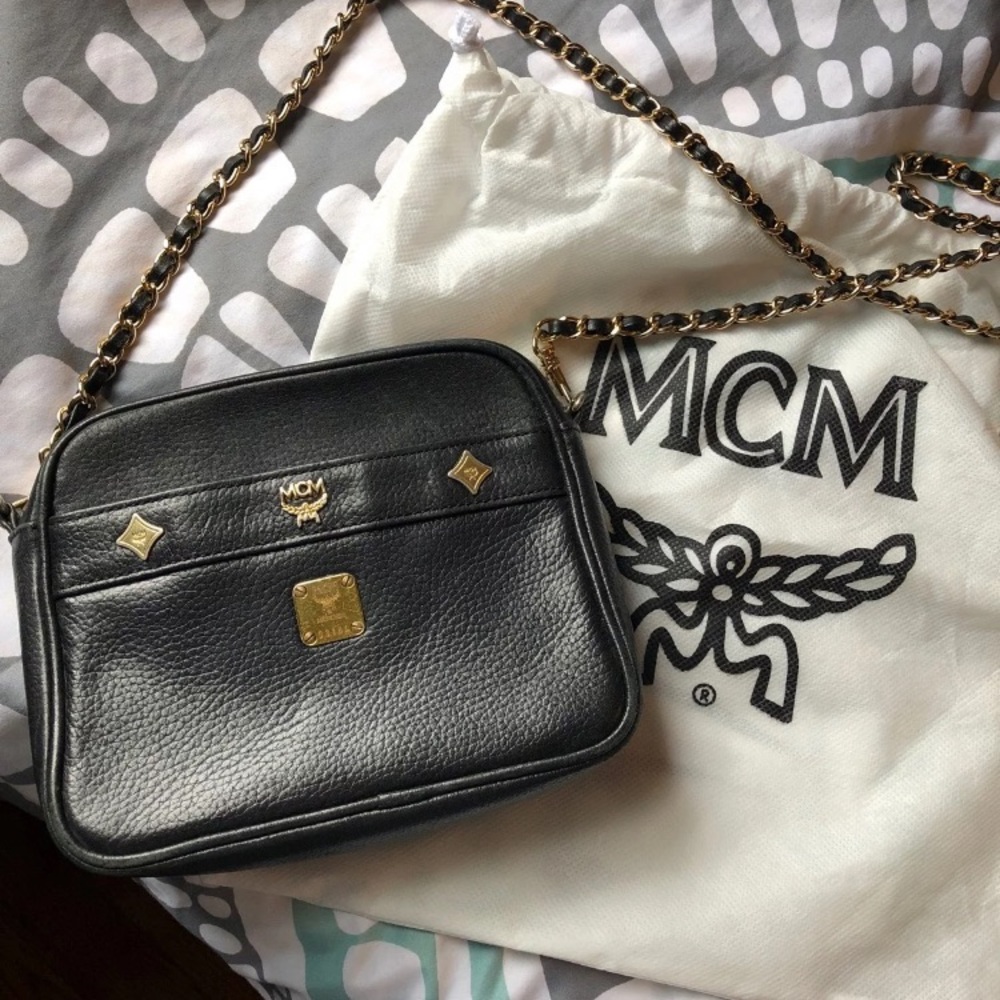 MCM Crossbody Bag Vintage Black Leather